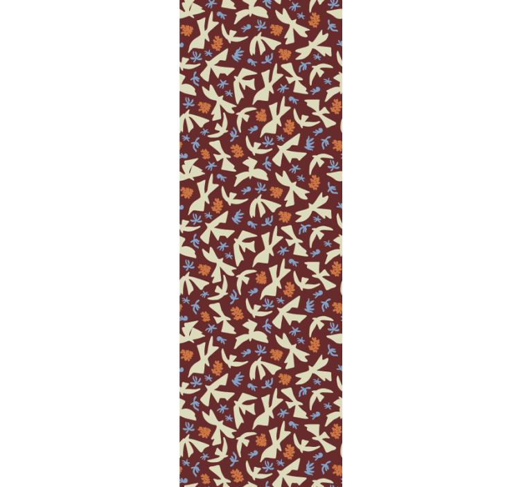 Tapet floral motive stilizate ale naturii - TenStickers