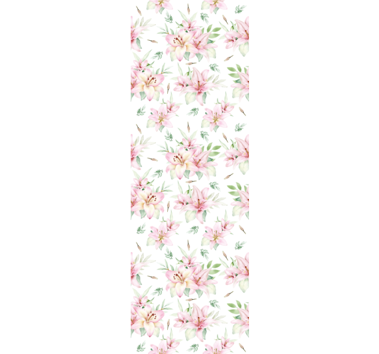 Tapet flori model roz și alb - TenStickers