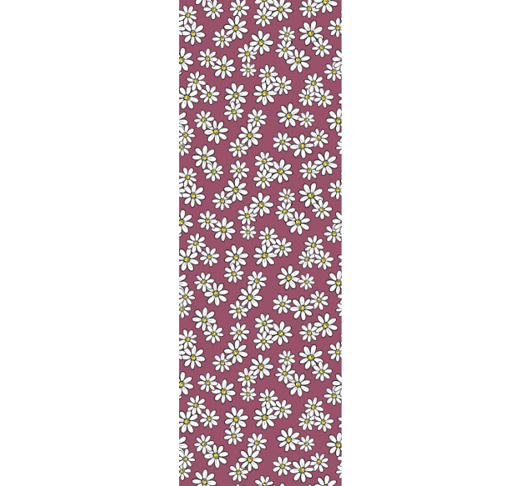 Tapet flori margarete pe fundal roșu - TenStickers