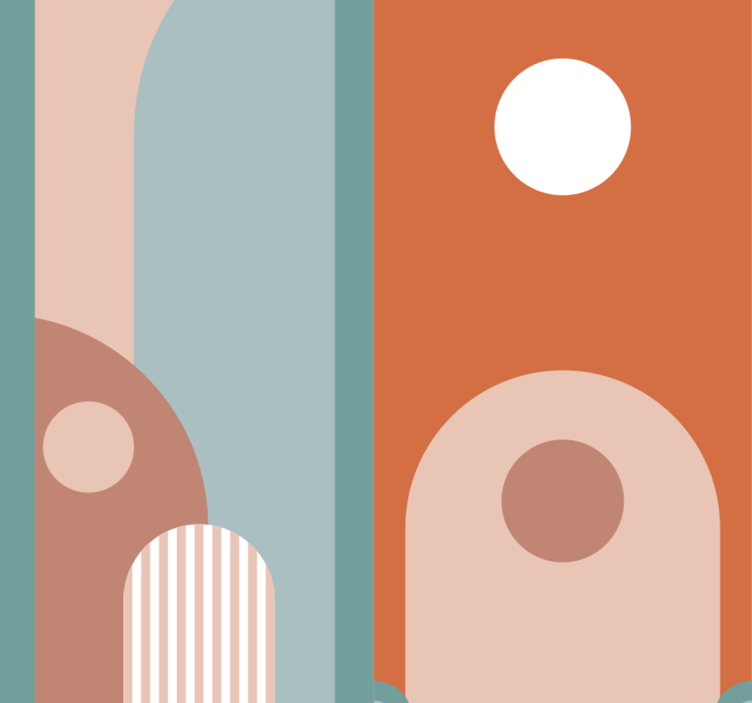 Tapet camera de zi forme geometrice curbate - TenStickers