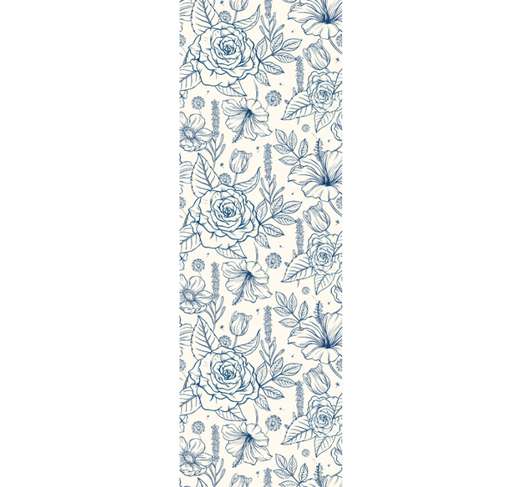 Tapet floral Floare albastră delft - TenStickers