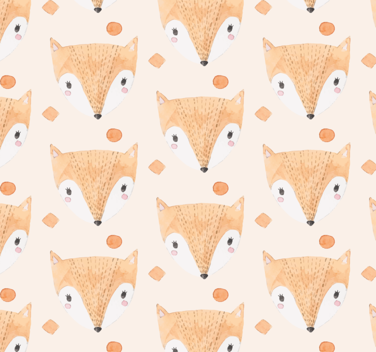 Tapet copii vulpe pictată manual - TenStickers