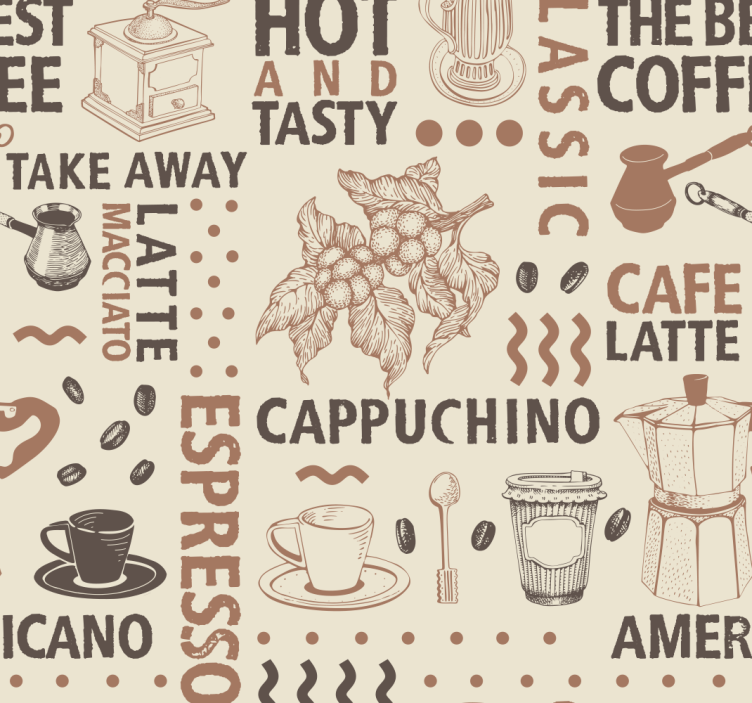 Tapet de sufragerie model de cafea - TenStickers
