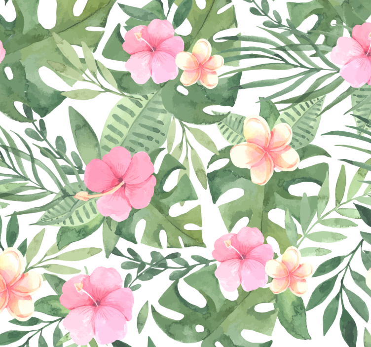 Tapet de frunze model floral tropical - TenStickers