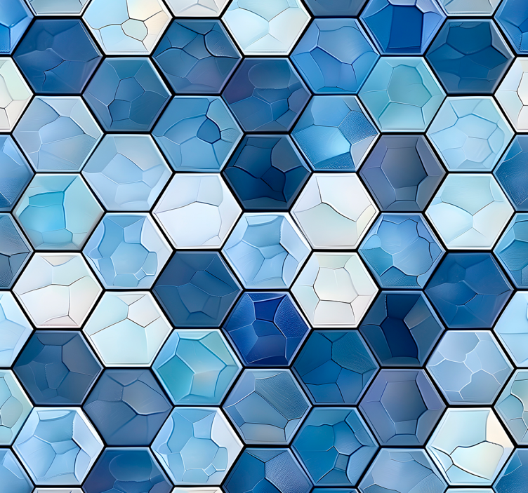 Birou tapet efect de plăci albastre - TenStickers