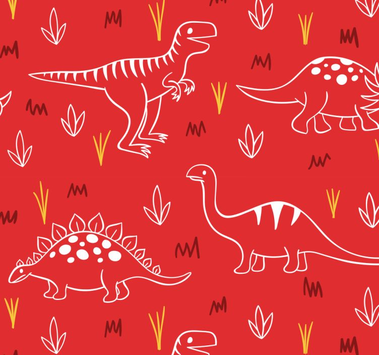 Tapet dinozauri ilustrație dinozauri - TenStickers