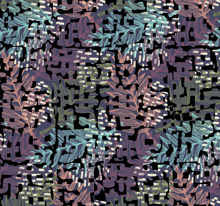 Tapet de frunze model de frunziș digital - TenStickers