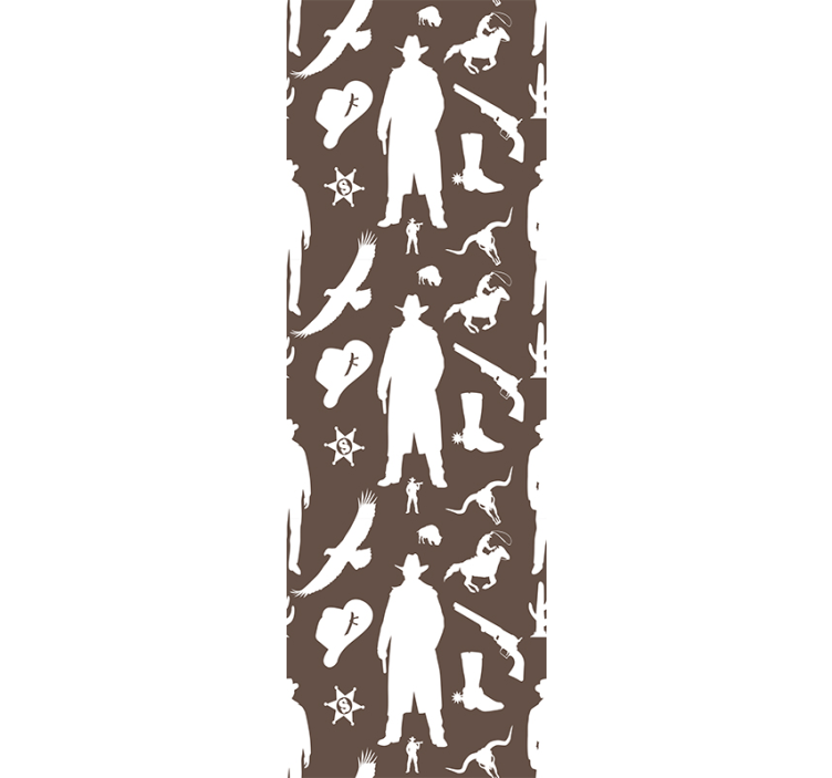 Tapet de dormitor cu model de cowboy și cai - TenStickers