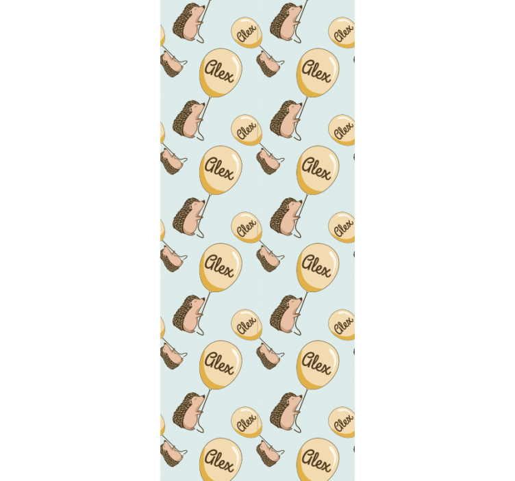Tapet copii arici cu baloane si nume - TenStickers