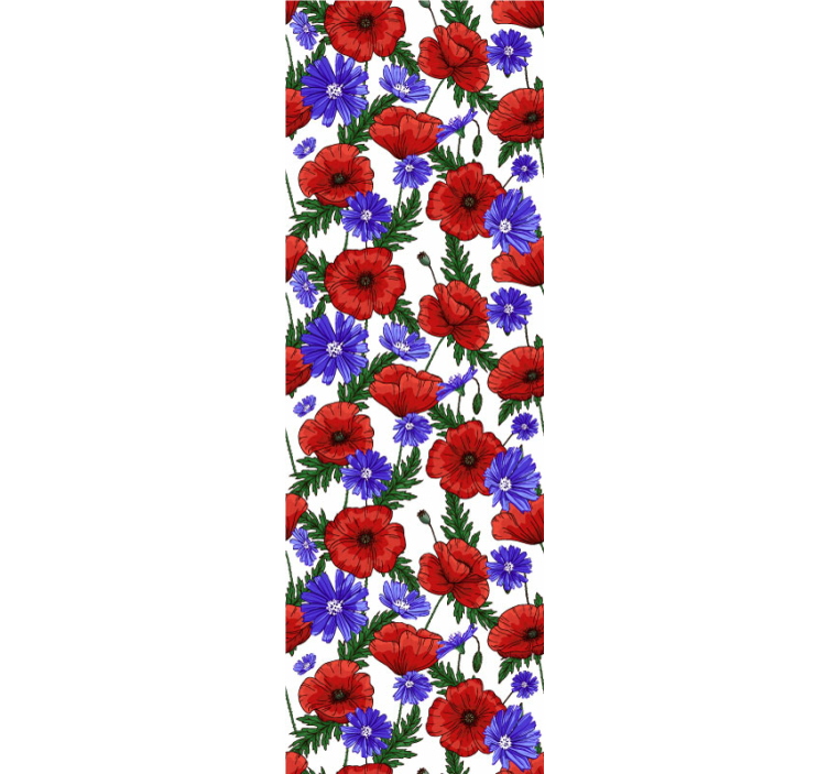 Tapet flori design floral cu mac - TenStickers