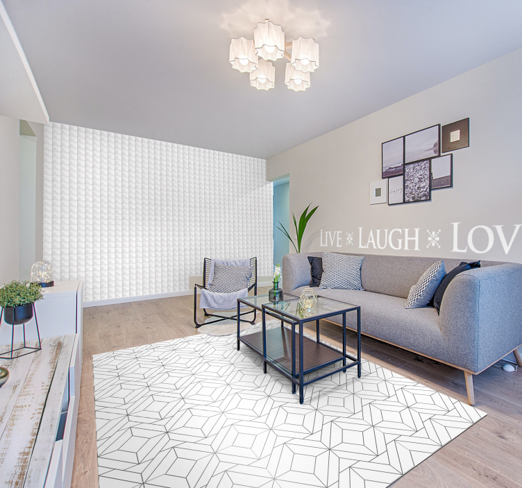 Tapet 3d pătrat alb tapet 3d - TenStickers