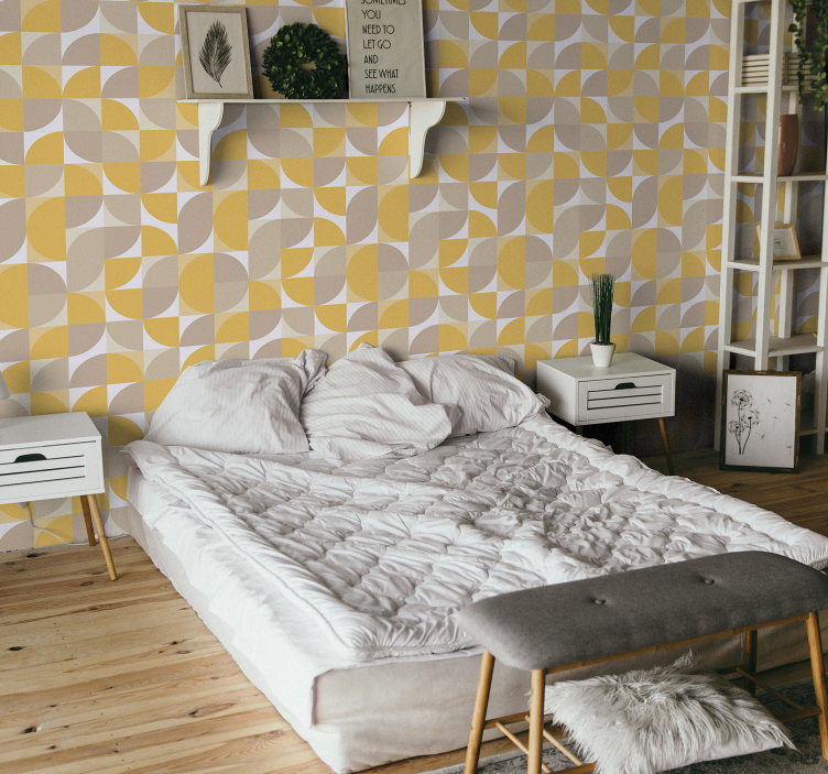 Tapet geometric design de model circular - TenStickers