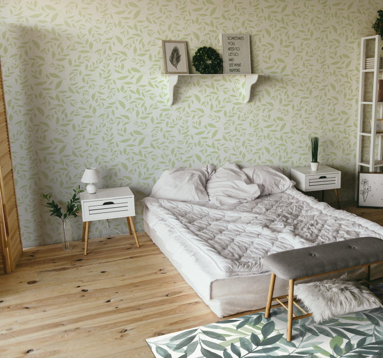 Tapet de frunze amprenta frunzelor delicate - TenStickers