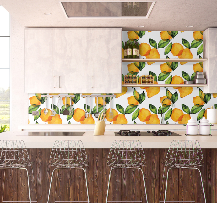 Tapete ornamentale stil Mediteranean cu Lămâie - TenStickers