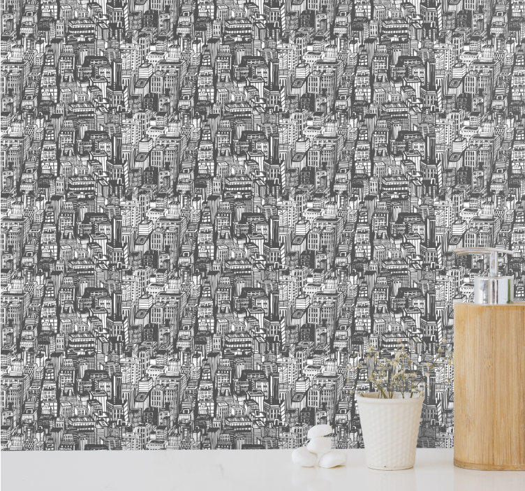 Orașe tapet schiță urbană - TenStickers