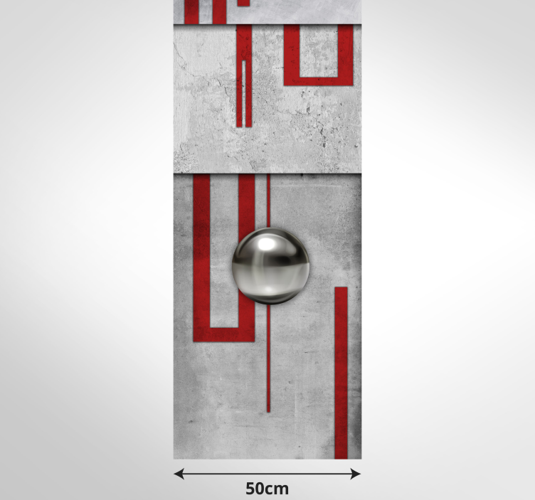 Tapet de beton, rame roșii și butoane albe - TenStickers