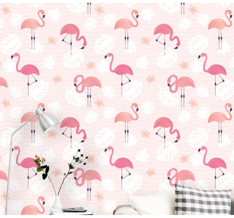 Tapet flamingo huddle animal - TenStickers