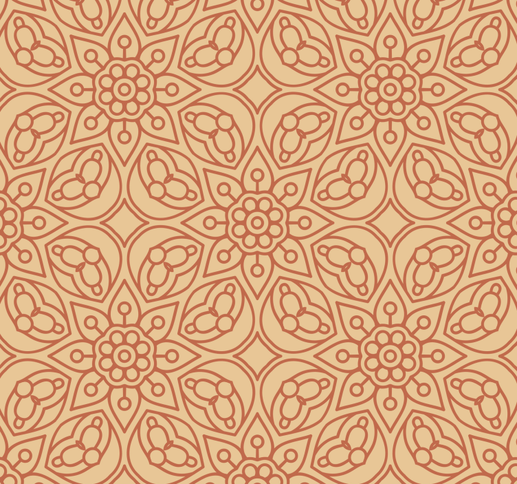 Tapet vintage cu elemente mandala florale - TenStickers