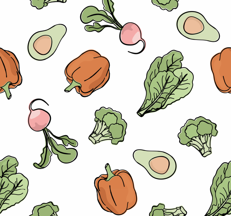 tapet bucătărie motiv vegetal - TenStickers