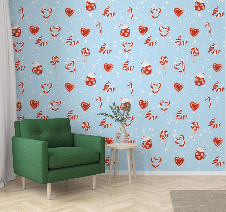 Crăciun tapet dulciuri festive - TenStickers