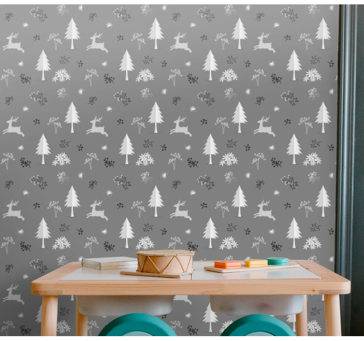 Crăciun tapet motiv peisaj de iarnă - TenStickers