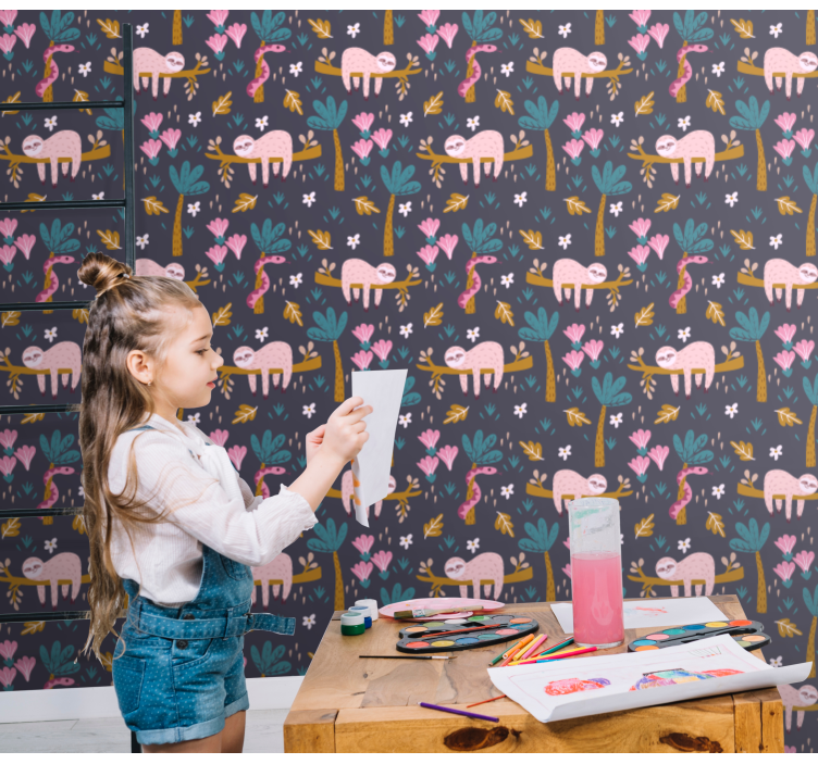 Animale tapet lenesi roz - TenStickers