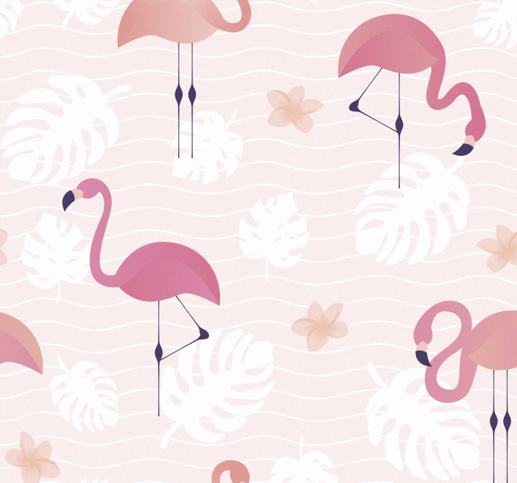 Tapet flamingo huddle animal - TenStickers