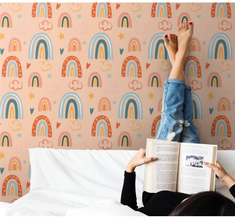 Tapet tineret peisaj de vis curcubeu - TenStickers