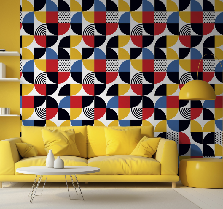 Tapet pătrat forme geometrice abstracte - TenStickers