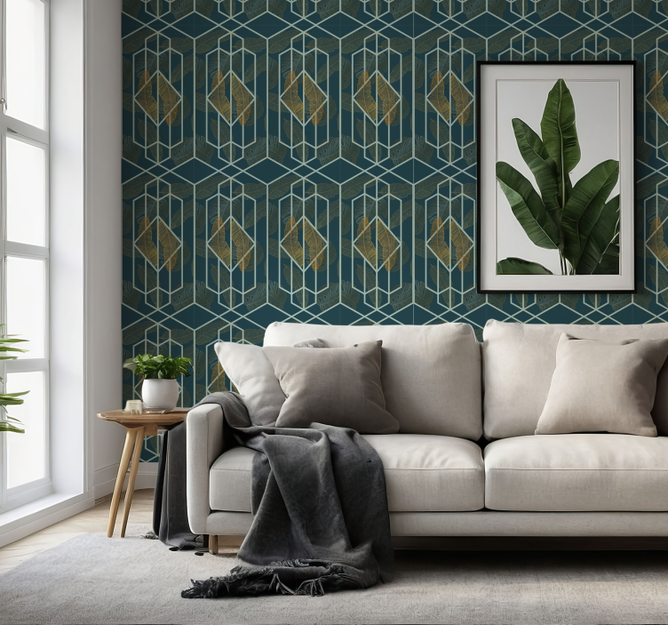 Geometric tapet design tropical - TenStickers