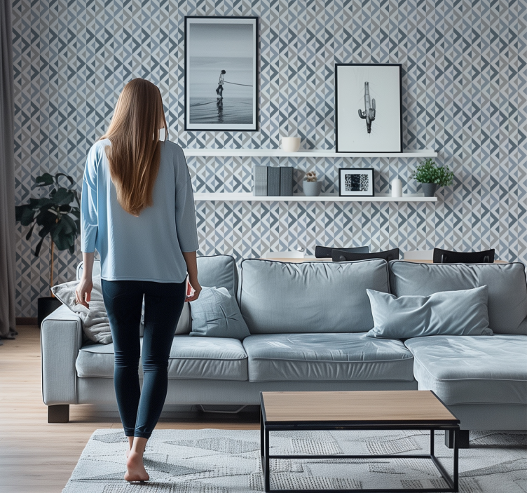 Geometric tapet efect textil - TenStickers