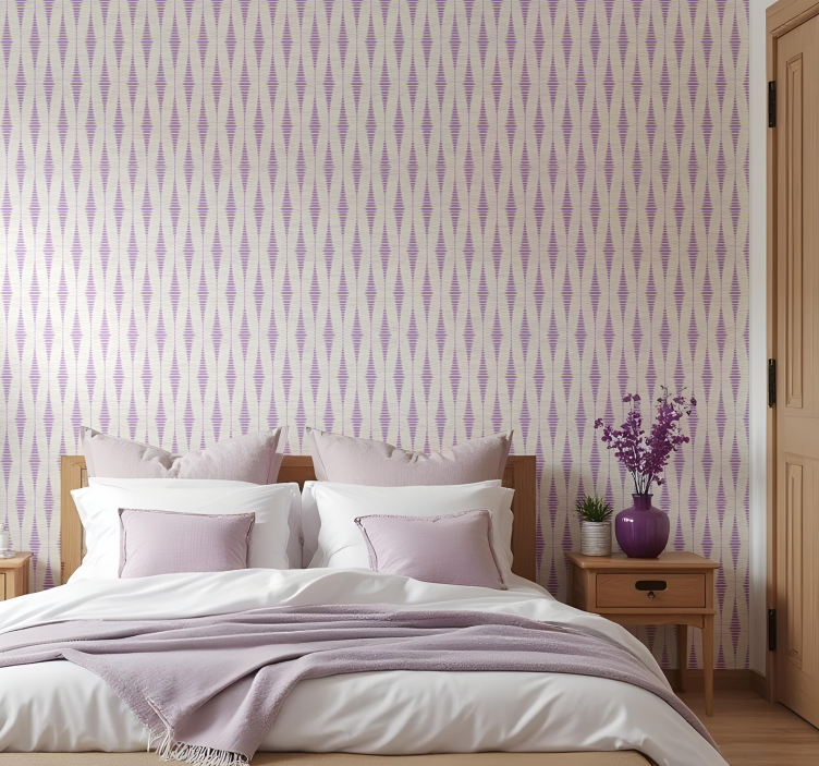 Geometric tapet ikat rabaul violet - TenStickers