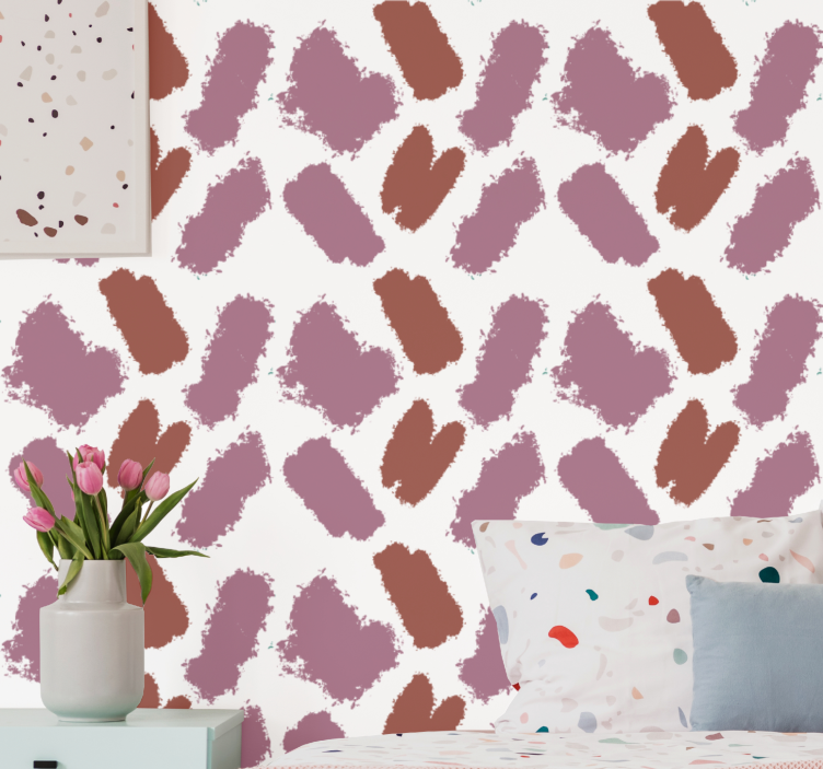 Tapet abstract lovituri de pensulă maro - TenStickers