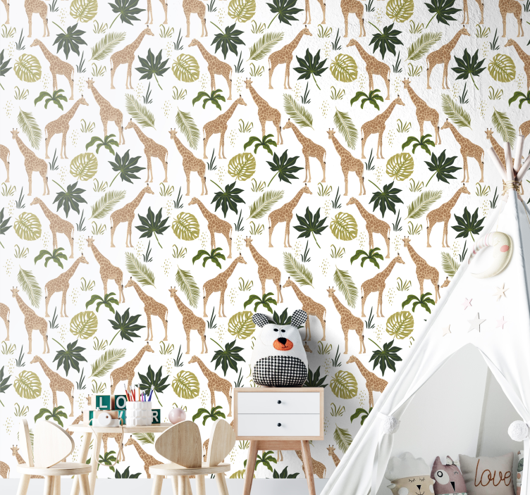 Tapet organizat girafe animale - TenStickers