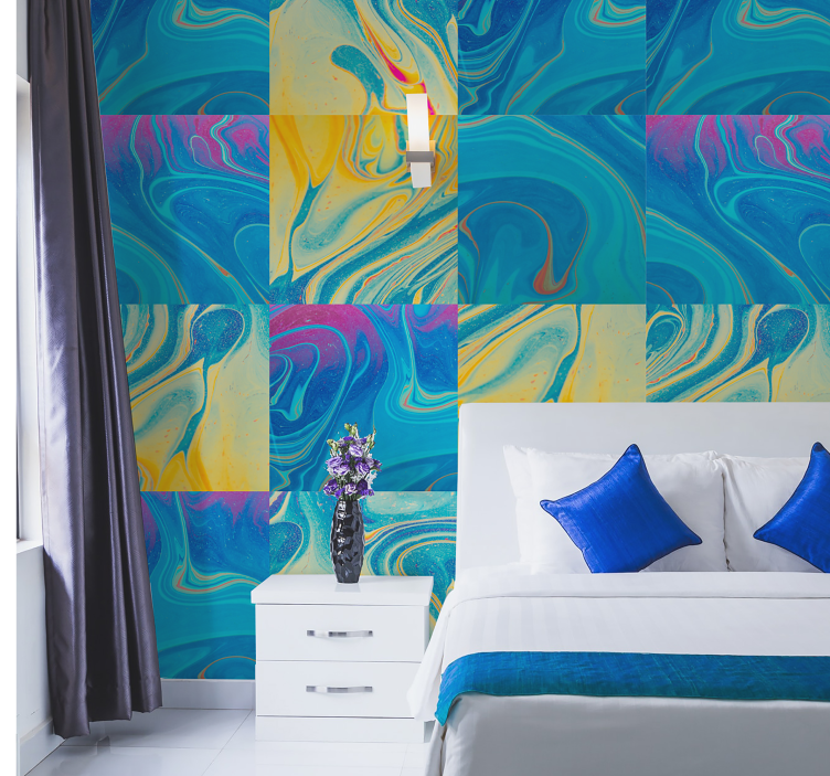 Lume în tapet abstract de cerneală - TenStickers