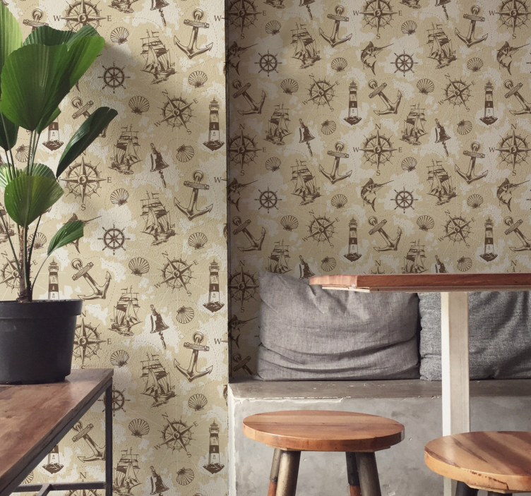 Obiecte de mare coajă tapet - TenStickers