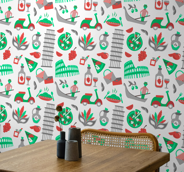 Orașe tapet aventură culinară italiană - TenStickers