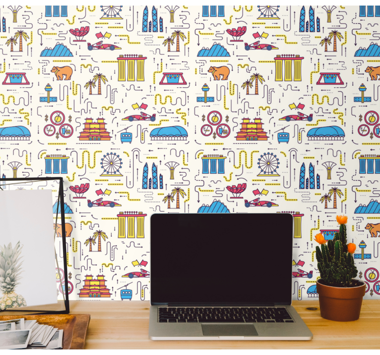 Orașe tapet distracție peisaj urban - TenStickers