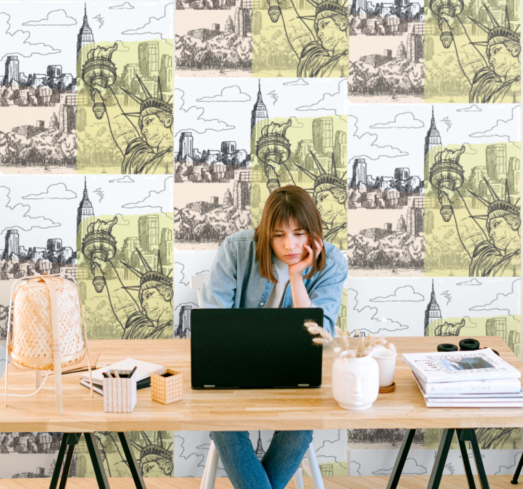 Orașe tapet proiectare schiță urbană - TenStickers