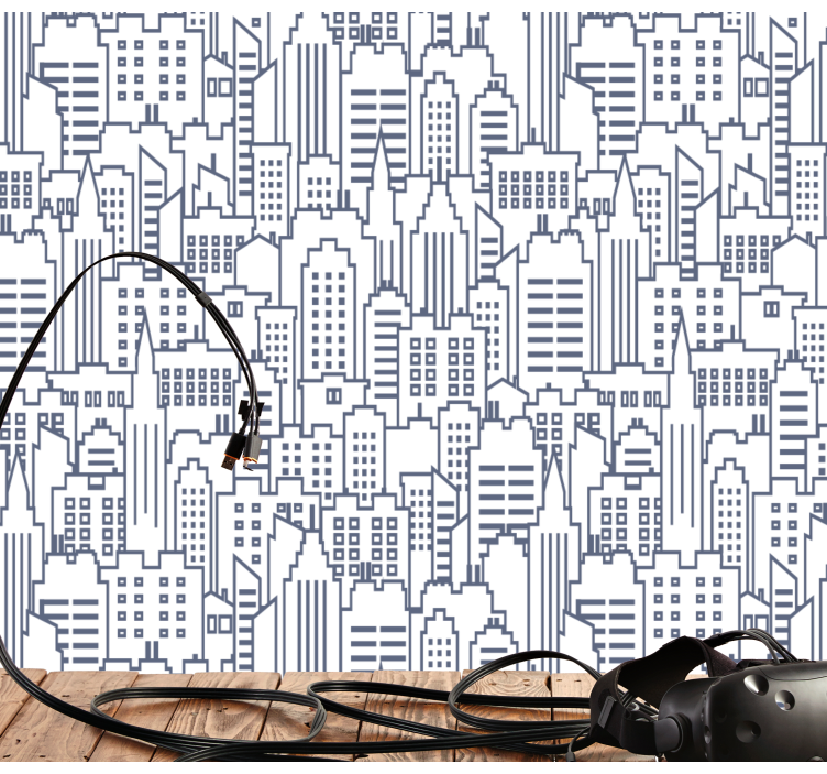 Orașe tapet siluete urbane - TenStickers