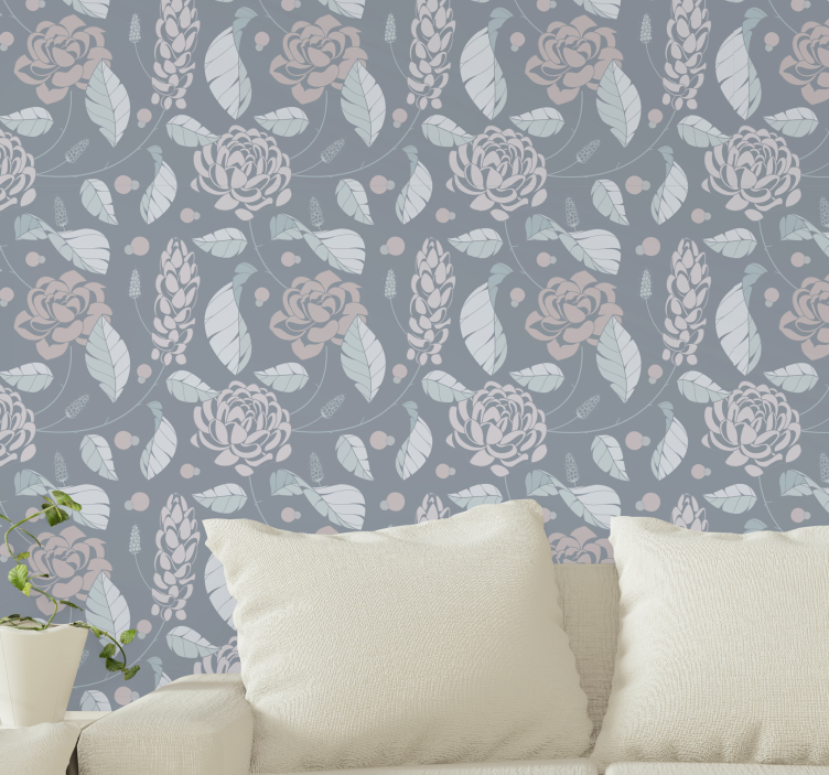 Ornamente florale elegante tapet cu flori - TenStickers