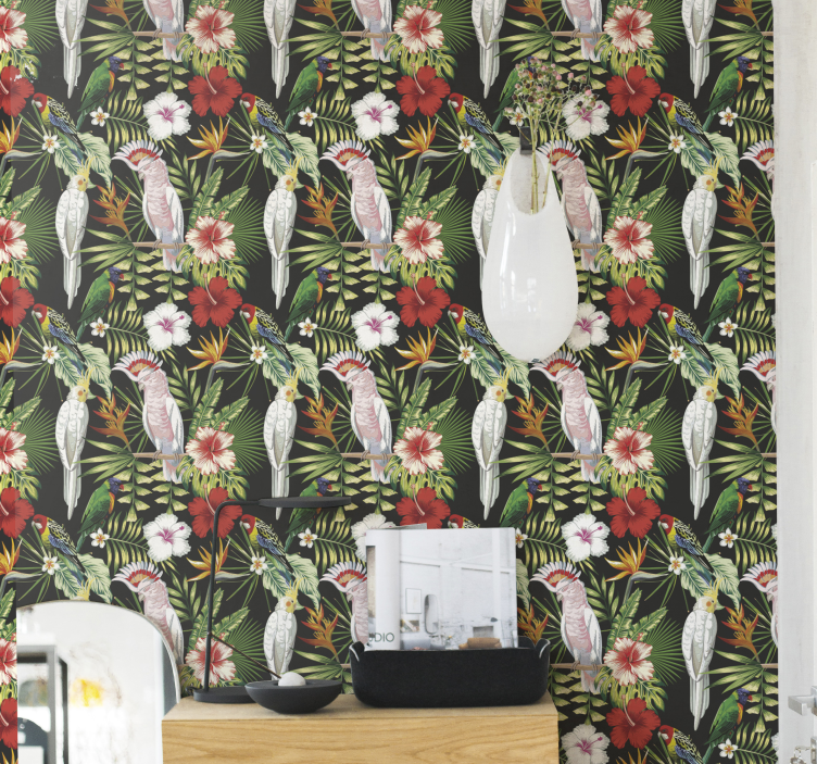 Tapet de culoare luminoasă pentru papagali - TenStickers