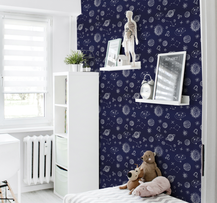 Planete spațiale în imaginea de fundal a copiilor din galaxie - TenStickers