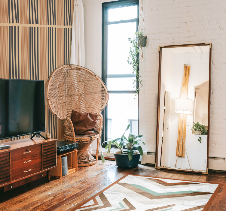 Tapet camera de zi design boho cu dungi - TenStickers