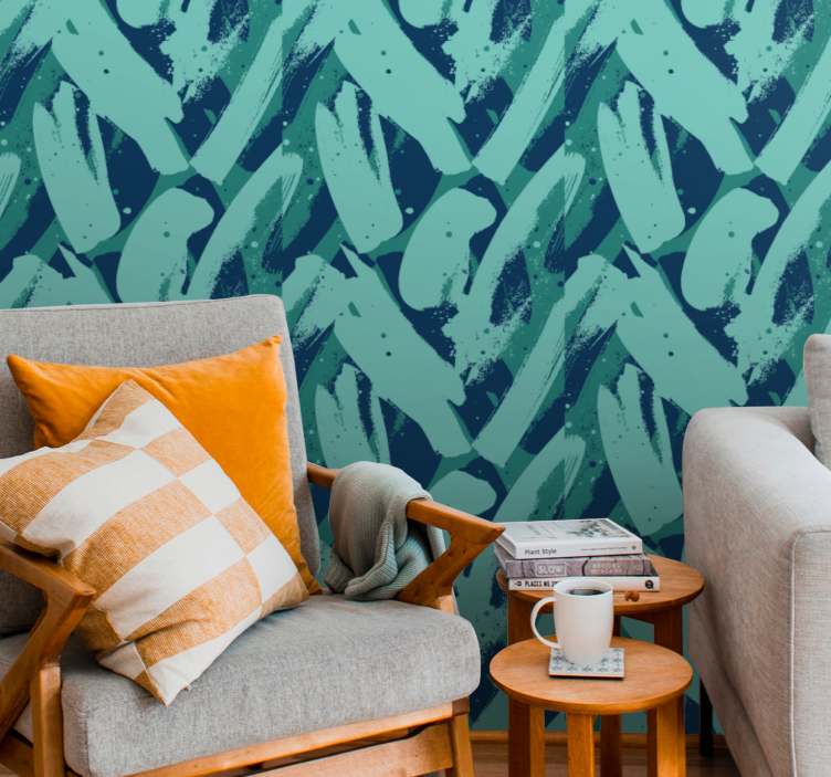 Tapet abstract model de pensulă abstractă - TenStickers