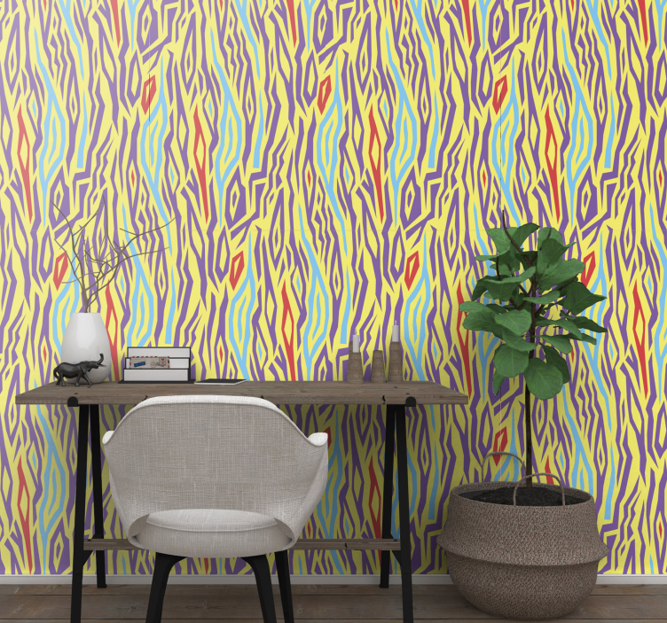 Tapet abstract valuri colorate - TenStickers