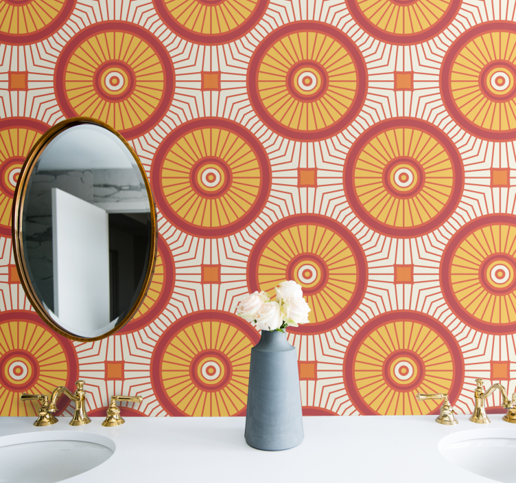 Tapet baie motiv retro sunburst - TenStickers