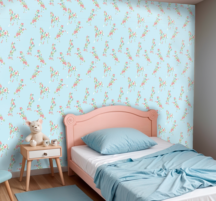Tapet cai design floral mozaic - TenStickers