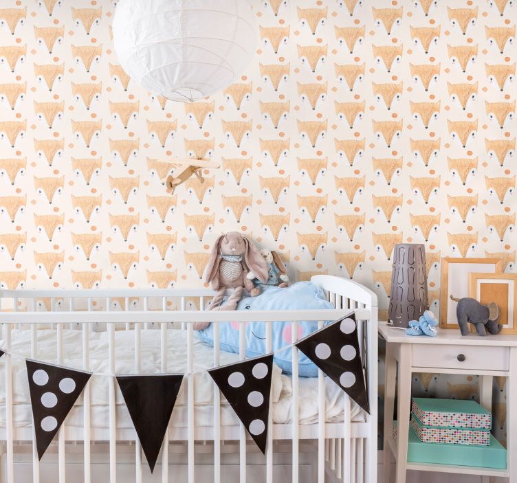 Tapet copii vulpe pictată manual - TenStickers