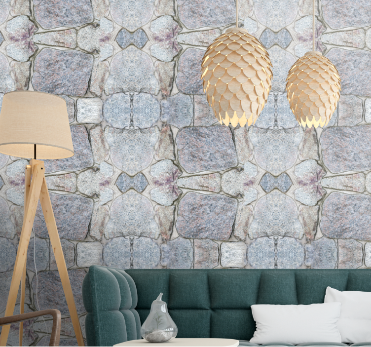 Tapet cu efect de piatra in stil rustic - TenStickers